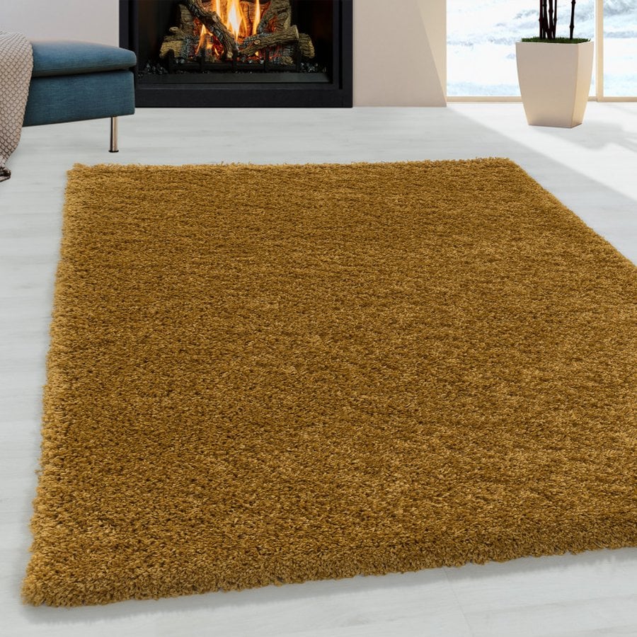 Oliver Gulvtæppe i Guld med Kant fra Rugs by Uniquebeds, Home &amp; Living | Flere Størrelser i Firkantet &amp; Rund