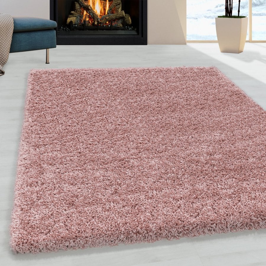 Oliver Gulvtæppe i Rosa med Kant fra Rugs by Uniquebeds, Home &amp; Living | Flere Størrelser i Firkantet &amp; Rund