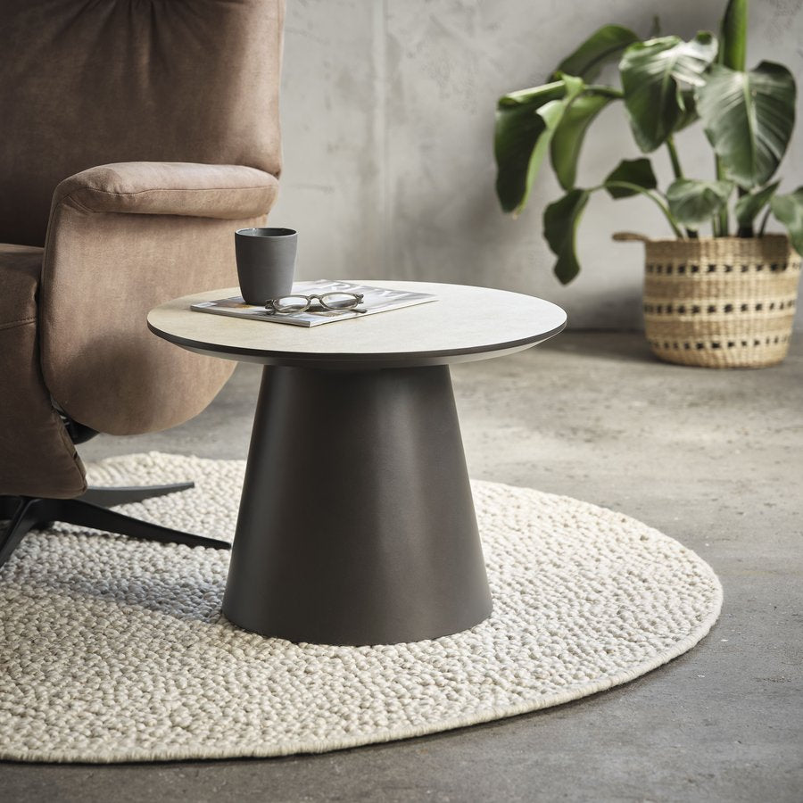 Paros Sofabord i Beige/Grå fra Lexpo Living | Ø60x43 cm