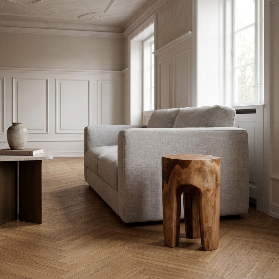 Rose Taburet i Natur Teaktræ fra House Nordic | Ø26xH40 cm