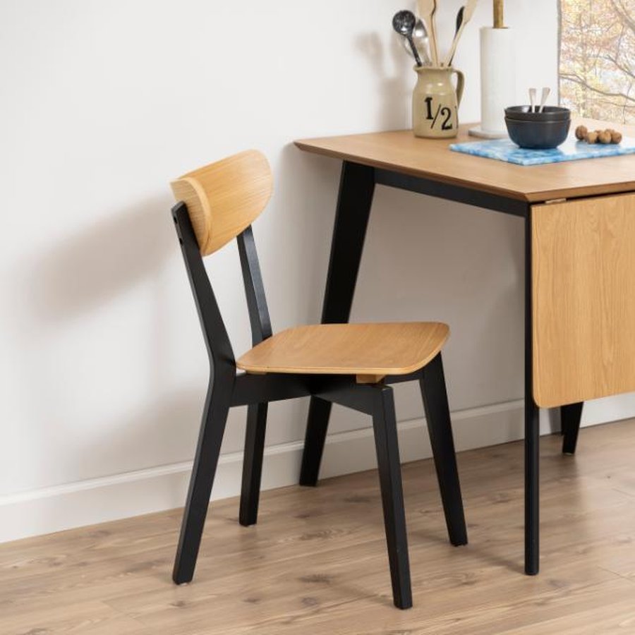Roxby Spisebordsstol Eg Egefiner Stel Sort