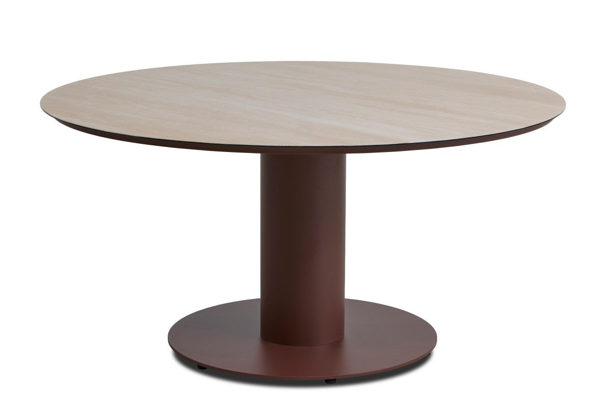 alu/temp. glass, burgundy/beige melange – Saba havebord fra Unique Beds, Home & Living