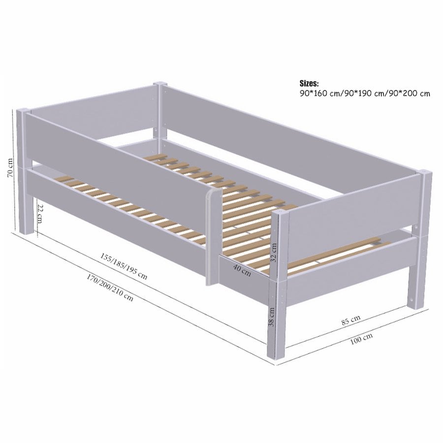 SAGA Husseng i Malet MDF & Bøgetræ med Lamelbund i Natur Bøgetræ fra Manis-h | Flere Størrelser & Farver – fra Unique Beds, Home & Living