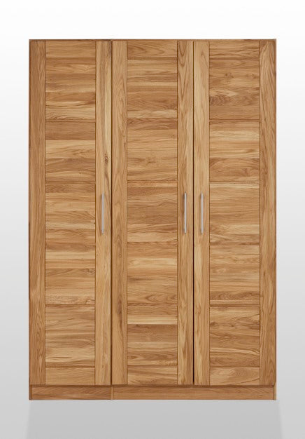 Saga Snedker Skab med 3 Låger i Massiv FSC Egetræ og Naturolie fra Organic Sleep | B156 x H218 x D65 cm fra Unique Beds, Home & Living