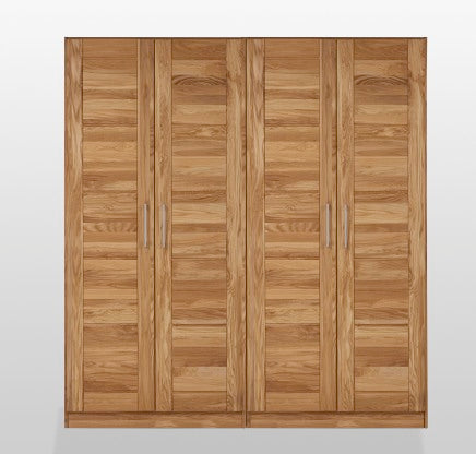 Saga Snedker Skab med 4 Låger i Massiv FSC Egetræ og Naturolie fra Organic Sleep | B206 x H218 x D65 cm fra Unique Beds, Home & Living