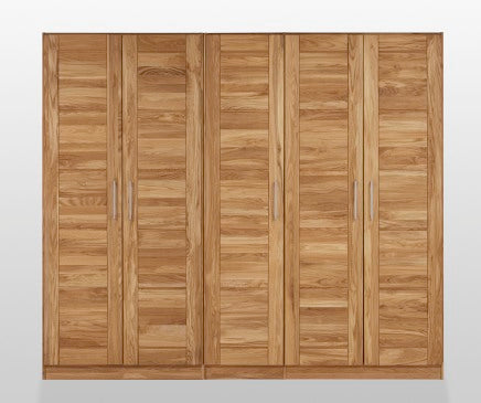 Saga Snedker Skab med 5 Låger i Massiv FSC Egetræ og Naturolie fra Organic Sleep | B258 x H218 x D65 cm fra Unique Beds, Home & Living