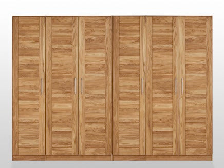 Saga Snedker Skab med 6 Låger i Massiv FSC Egetræ og Naturolie fra Organic Sleep | B308 x H218 x D65 cm fra Unique Beds, Home & Living