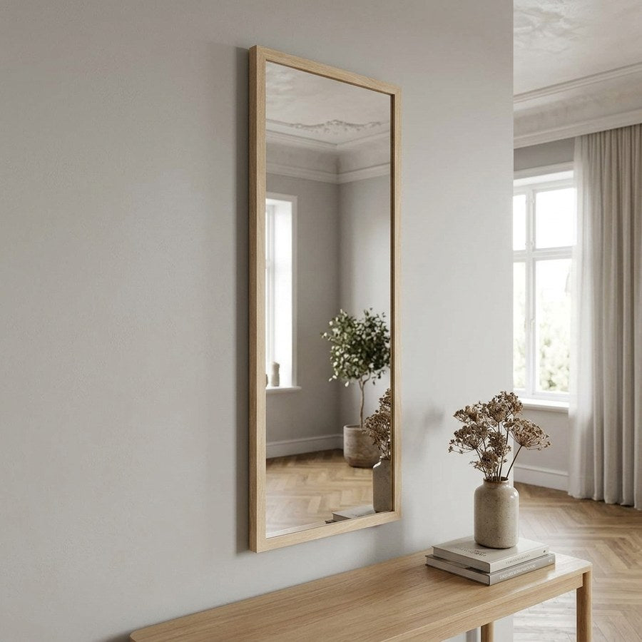 Scottsdale Vægspejl i Natur MDF & Glas fra House Nordic | B45xL2,5xH110 cm