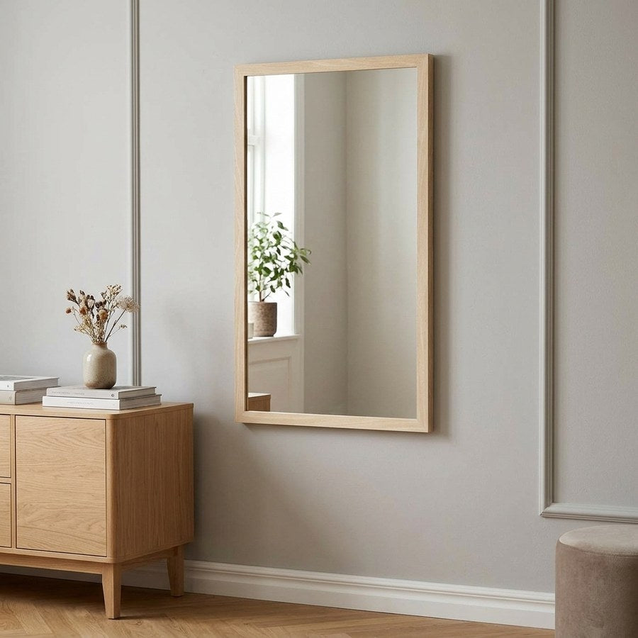 Scottsdale Vægspejl i Natur MDF & Glas fra House Nordic | B45xL2,5xH75 cm