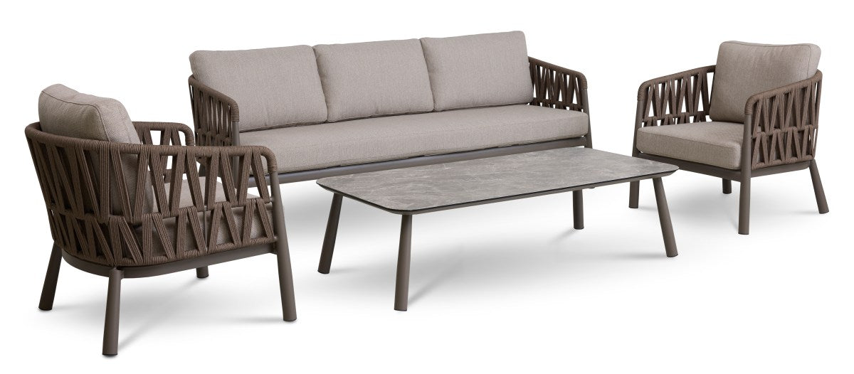 alu/rope, brown/brown/brown melange – Sempu loungesæt fra Unique Beds, Home & Living