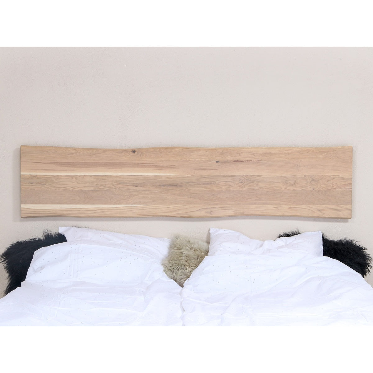 Hvid olie – Sengegavl i Massiv Egetræ med Valgfri Oliebehandling fra House of Sander | B180xH40 cm – miljøbillede fra Unique Beds, Home & Living