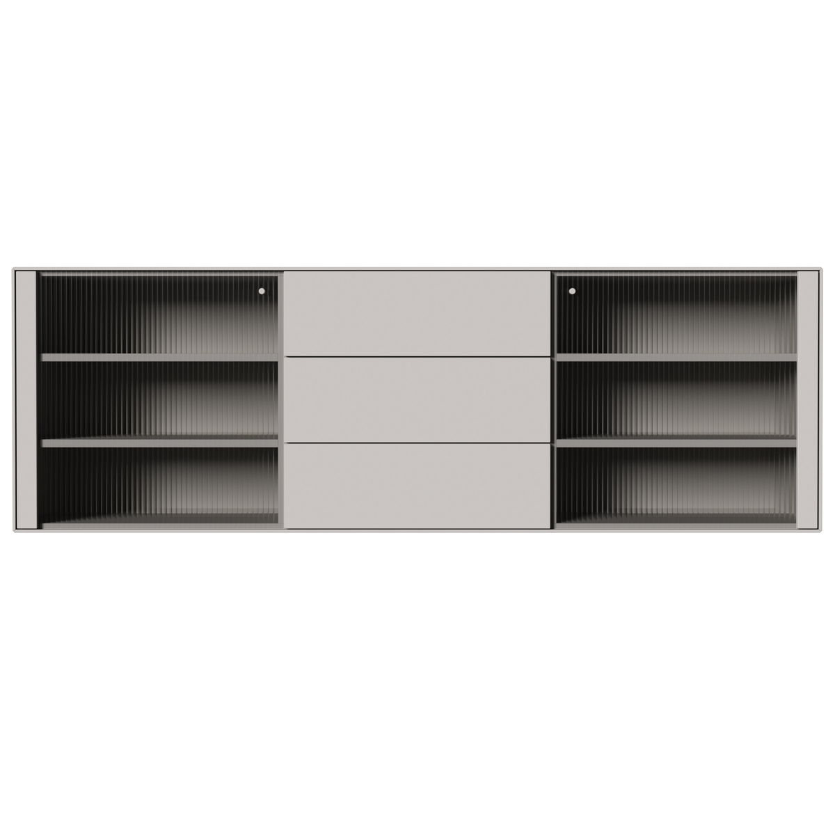 Micaceous light grey – Skab med 2 Glaslåger og 3 Skuffer fra Edge by Hammel – fra Unique Beds, Home & Living