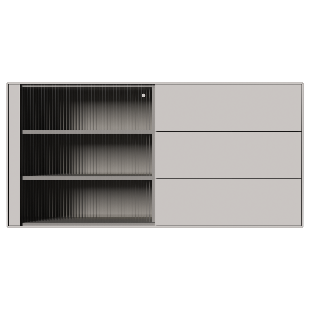 Micaceous light grey – Skab med Glaslåge og 3 Skuffer fra Edge by Hammel – fra Unique Beds, Home & Living