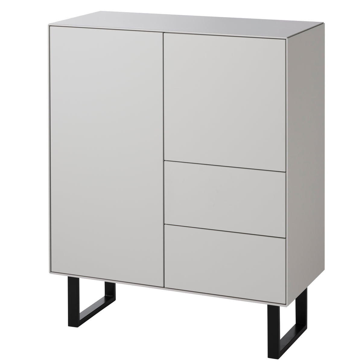 Micaceous light grey/Sort – Skab på Ben med 2 Låger og 2 Skuffer fra Edge by Hammel – fra Unique Beds, Home & Living