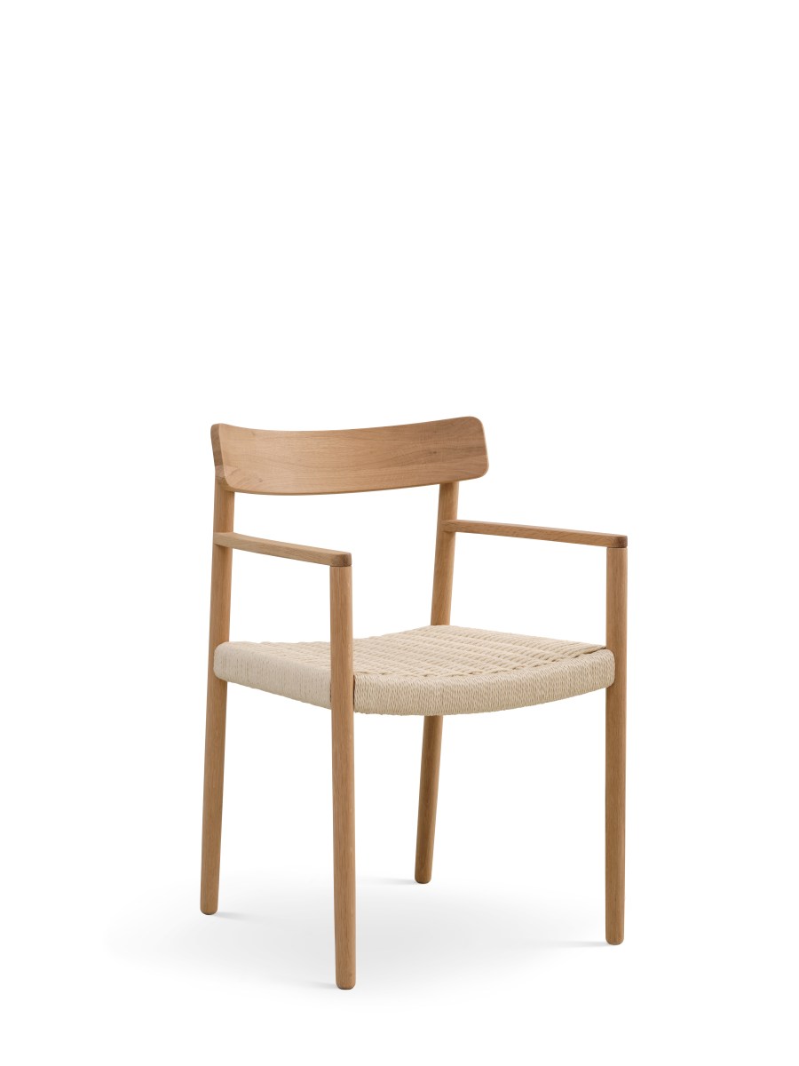 solid oak/natural wicker – Sydney spisebordsstol med armlæn fra Unique Beds, Home & Living