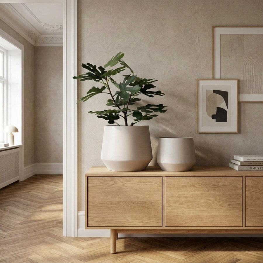 Trofa Urtepotter i Sand Stål fra House Nordic | 2 Urtepotter