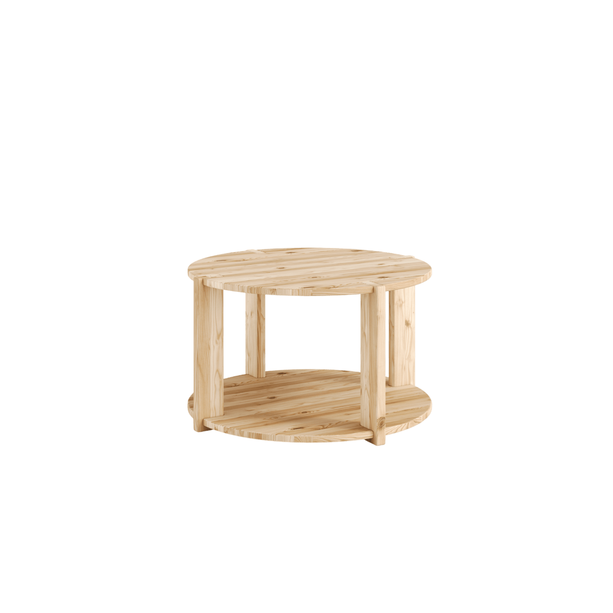 Tuck rundt sofabord med opbevaring i ubehandlet fyrretræ fra Karup Design – fra Unique Beds, Home & Living