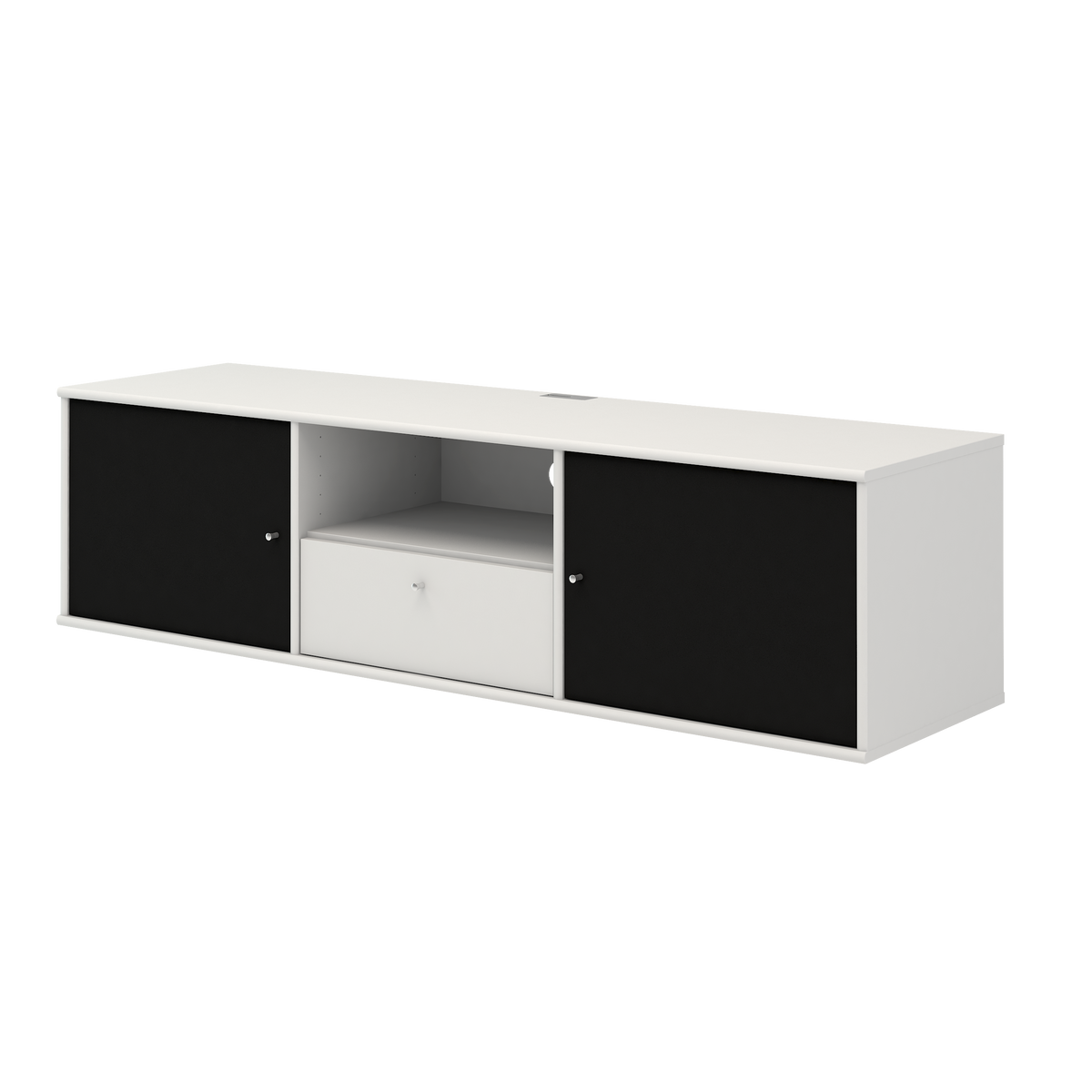 Snehvid – TV-bord med 2 Stoflåger og Skuffe fra Mistral by Hammel – fra Unique Beds, Home & Living