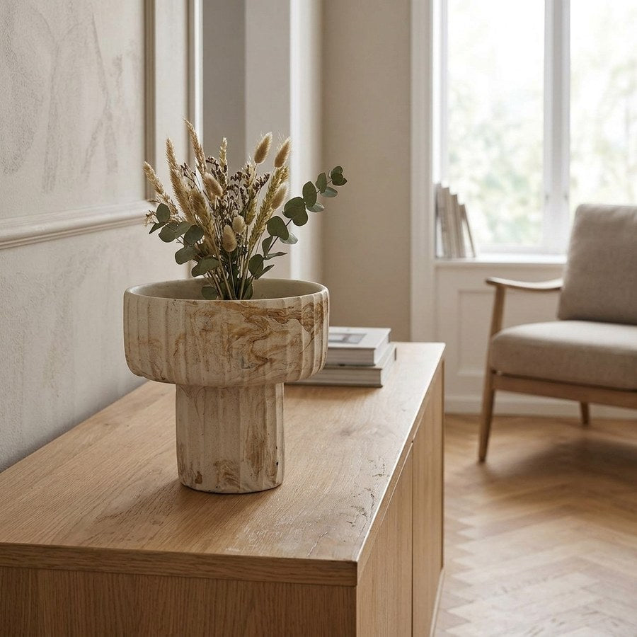 Vase i Brun/Beige Cement fra House Nordic | Ø20,5xH18,5 cm