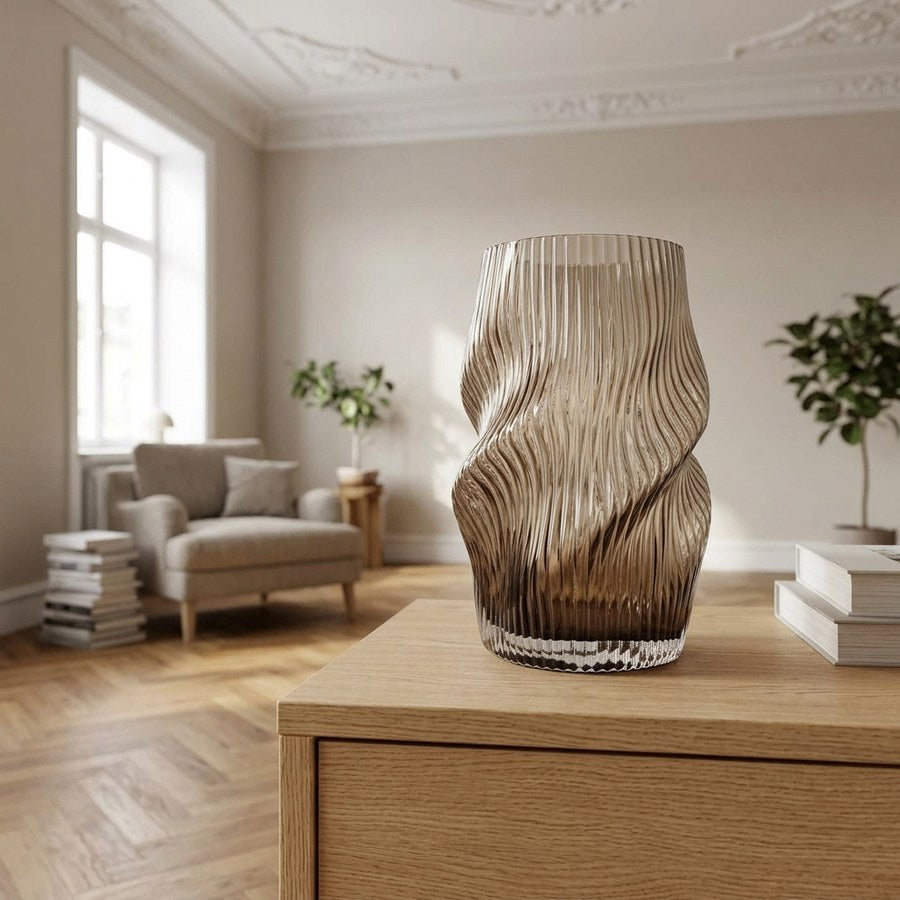 Vase i Brun Glas fra House Nordic | Ø17xH25 cm