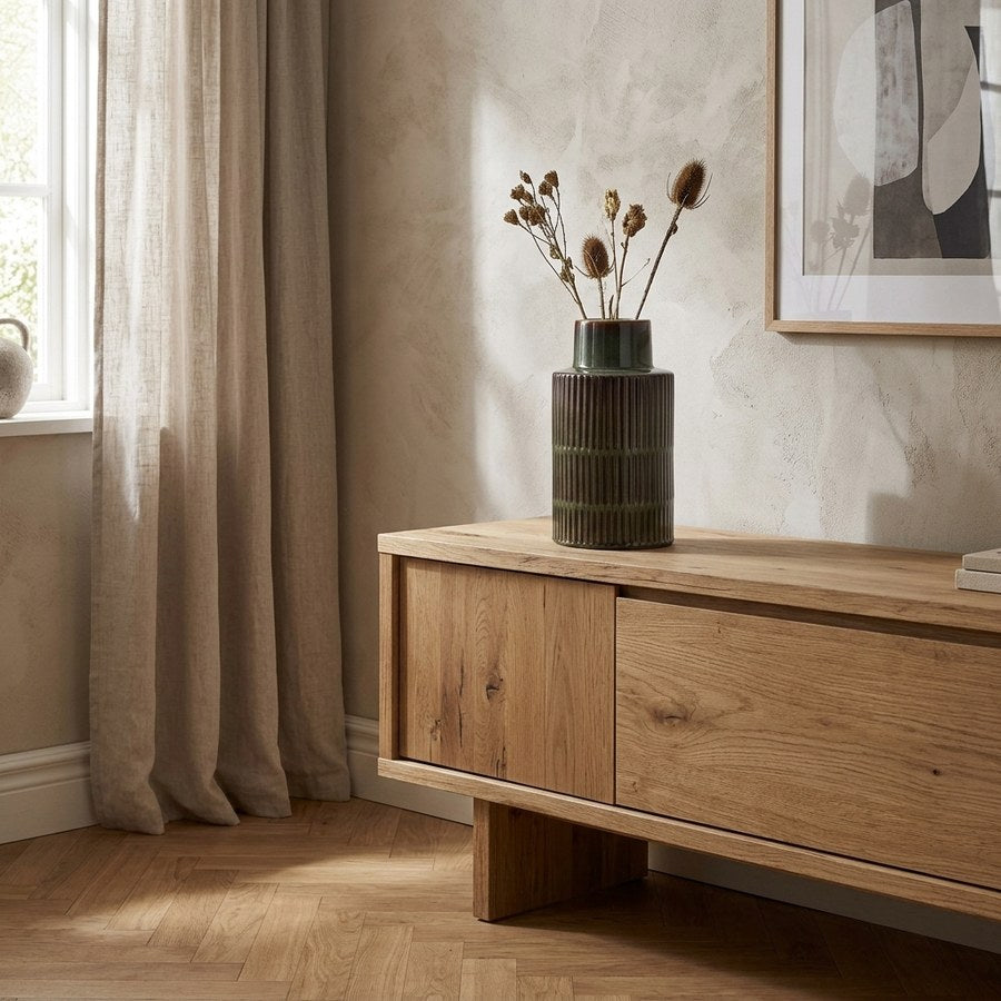 Vase i Grøn/Brun Keramik fra House Nordic | Ø16xH30 cm