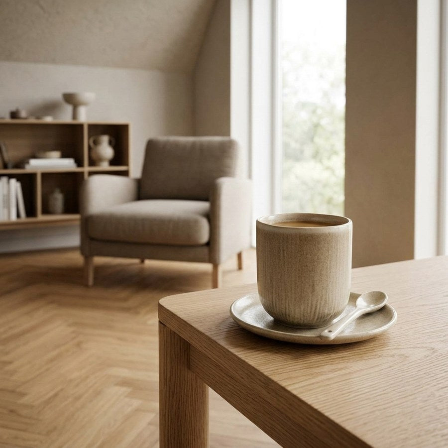 Viola Krus i Beige Stentøj fra House Nordic | Ø8xH9,5 cm