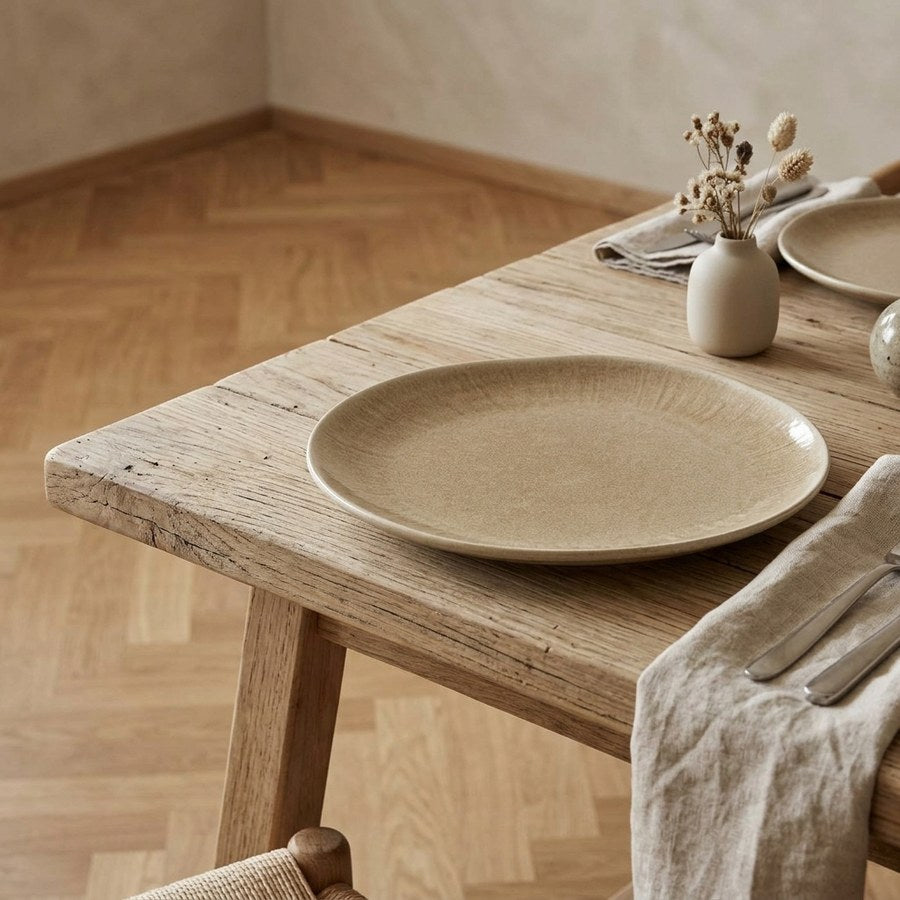 Viola Middagstallerken i Beige Stentøj fra House Nordic | Ø27xH2 cm