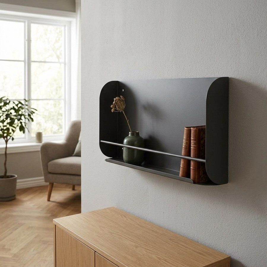 Volterra Væghylde i Mørkegrå Metal fra House Nordic | B60xD7xH30 cm