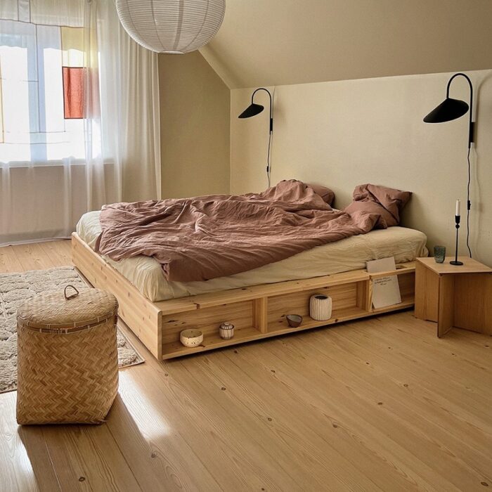 Ziggy Bed Frame Off Karup Design in Solid Pine Japan