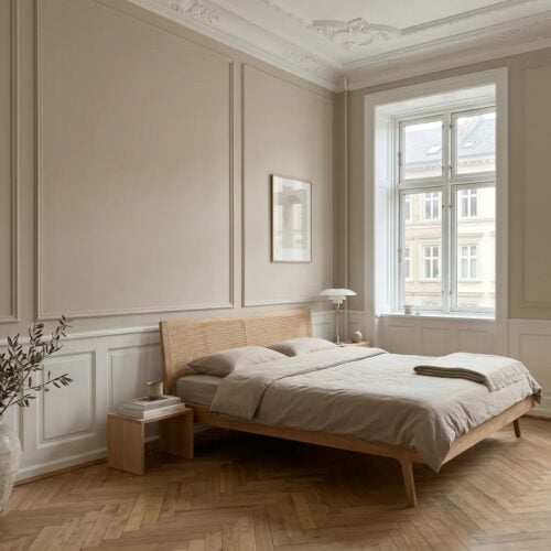 Balder Snedker Sengeramme i Massiv FSC Egetræ & Fransk Flet fra Organic Sleep