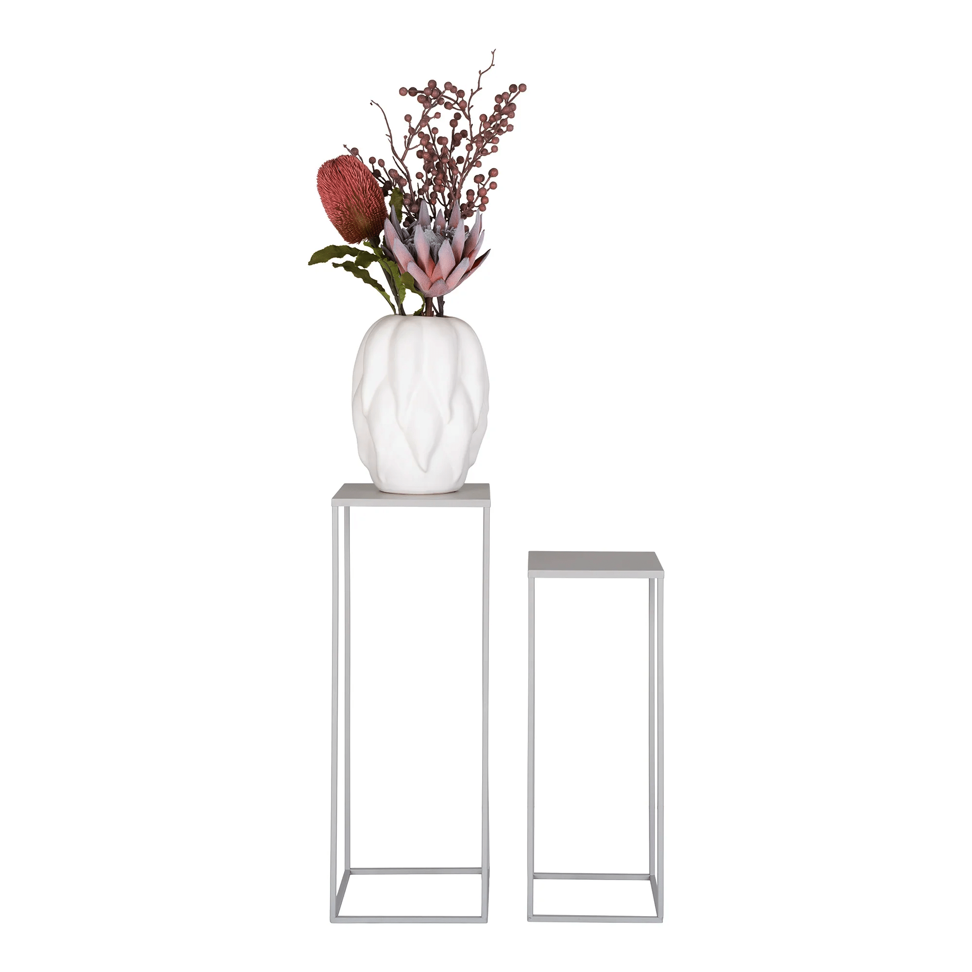 Beja Blomsteropsats i Sandfarvet Stål Fra House Nordic | Sæt af 2 - ø19:22x50:60 cm 1