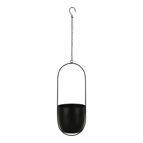 Celle Hængende Planteskjuler i Sort Metal Fra House Nordic | 14,5x15,5x37,5 cm