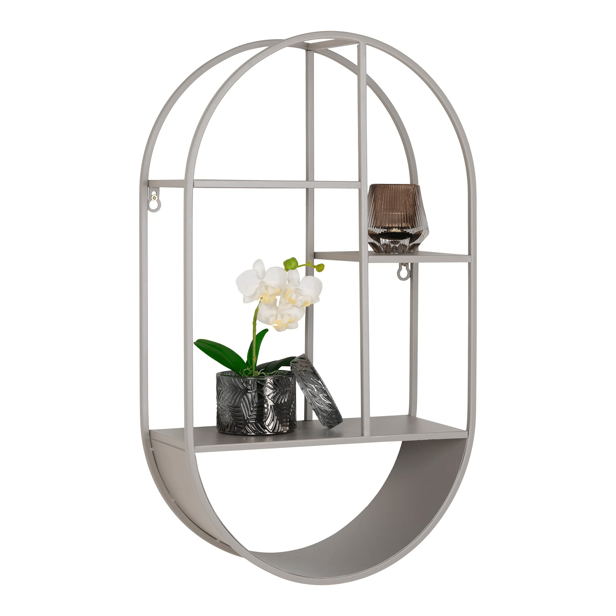 Feira Væghylde i Gråt Metal Fra House Nordic | Oval - 35x15x60 cm