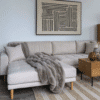 Galena Plaid i Beige imiteret pels Fra House Nordic | 130x180 cm