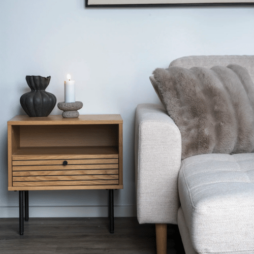 Galena Pude i Beige imiteret pels Fra House Nordic | 45x45 cm