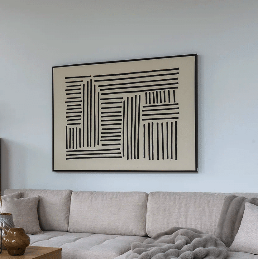 Lipari Lærredsprint i Sort:beige Fra House Nordic | 100x140 cm - No.3
