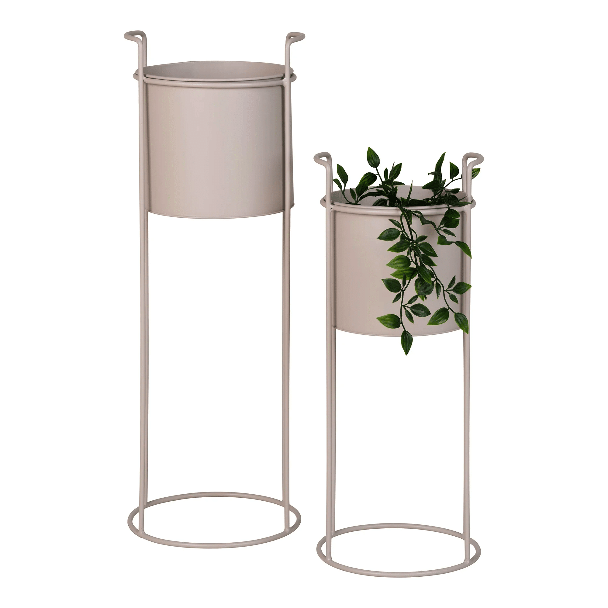 Rabo Blomsteropsats i Sandfarvet Stål Fra House Nordic | Sæt af 2 ø18:21,5x50:65cm 2