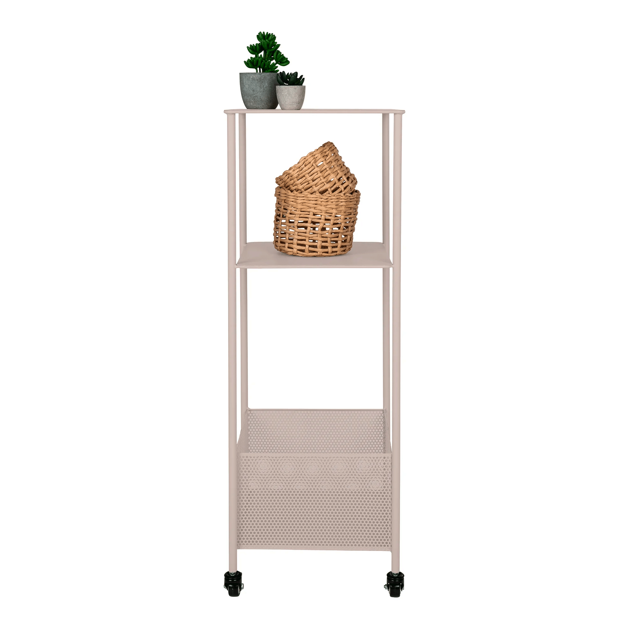 Torres Metalvogn i Sandfarvet Stål Fra House Nordic | 3 Hylder - 35x35x100 cm