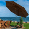 Austin Parasol Sandfarvet med Træstok Fra House Nordic | ø300 cm 1