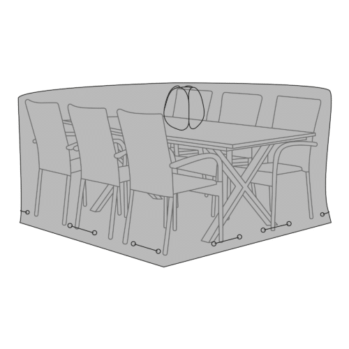 Luksus Overtræk i Sort til bord med 6 stole Fra House Nordic | PU behandlet - vandafvisende - H95 x B155 x L235 cm