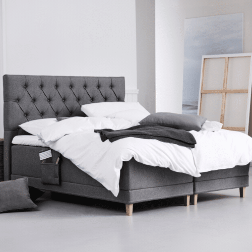 PREMIUM Box Elevationsseng fra Lama | 7-zonet sense+ Fjedre på Massiv FSC Træbund- 46 cm