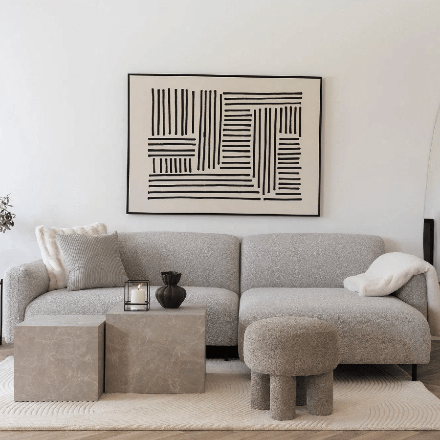 Salvador Højrevendt Loungesofa i Lysegrå Fra House Nordic | Bouclé