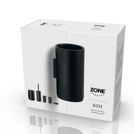 Zone Rim Tandbørstekrus til væg Dia 7 x 13,6 cm Black | OUTLET