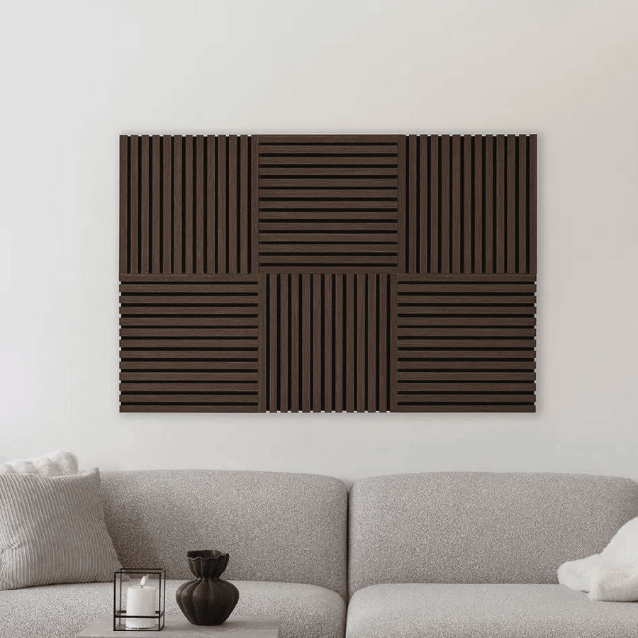 Akustikpanel i Valnødlook Fra House Nordic | MDF - 52x52x2 cm