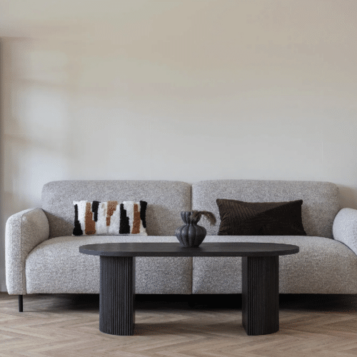 Boavista Sofabord i Mørkebrun Trælook bordplade med Lameller som Ben Fra House Nordic | 60x120x45 cm - OUTLET