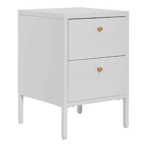 Dalby Kommode med 2 Skuffer Fra House Nordic | Hvid Stål - 40x40x59,5 cm