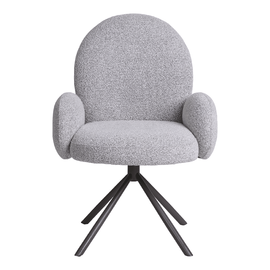 Lana Spisebordsstol med Grå Drejefod i Hvid Bouclé Fra House Nordic | Polyester 2