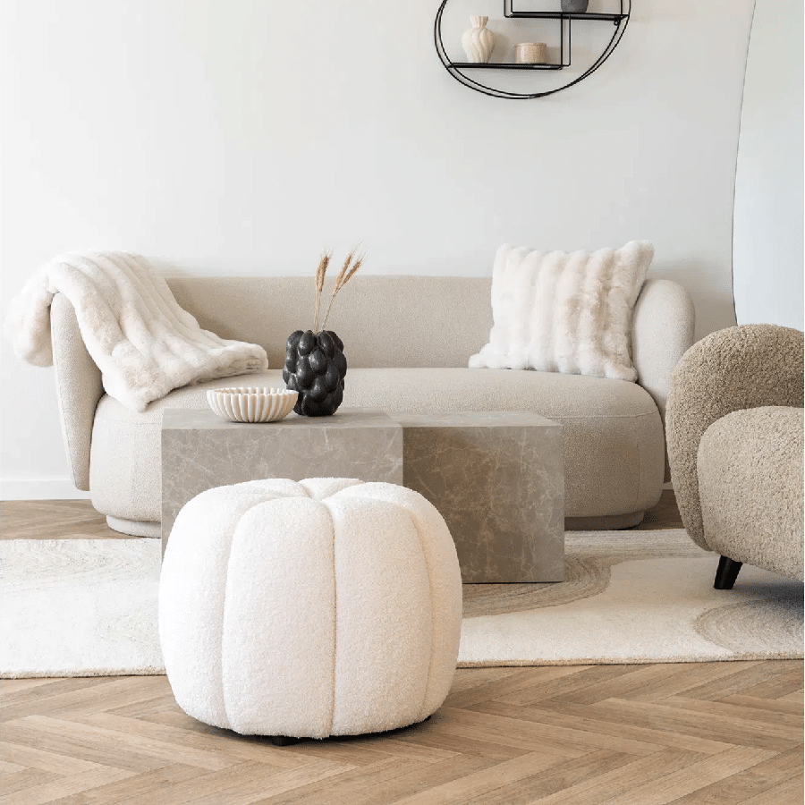 Pouf Paisley in bianco sporco di House Nordic Poliestere