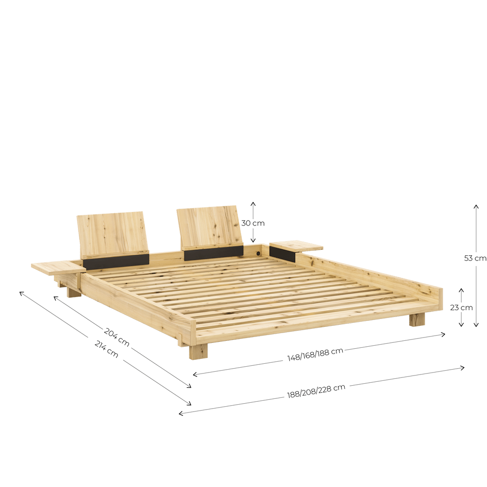 Social Sengeramme i Massiv FSC Fyrretræ Med 2 Ryglæn og 2 Sideborde Fra Karup Design | Japandi 1