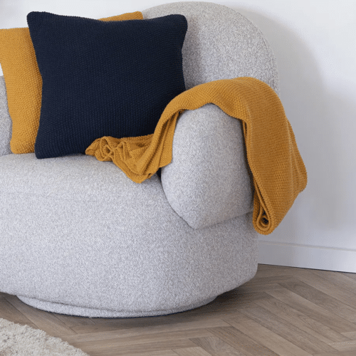 Santos Plaid i Orange Fra House Nordic | Genanvendt Bomuld - 130x170 cm
